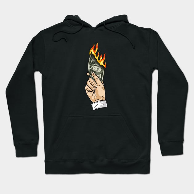 Money on fire Hoodie by AmiG